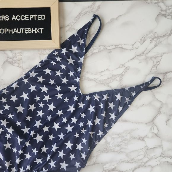 Nasty Gal Blue Alina Star Swimsuit - Picture 4 of 6